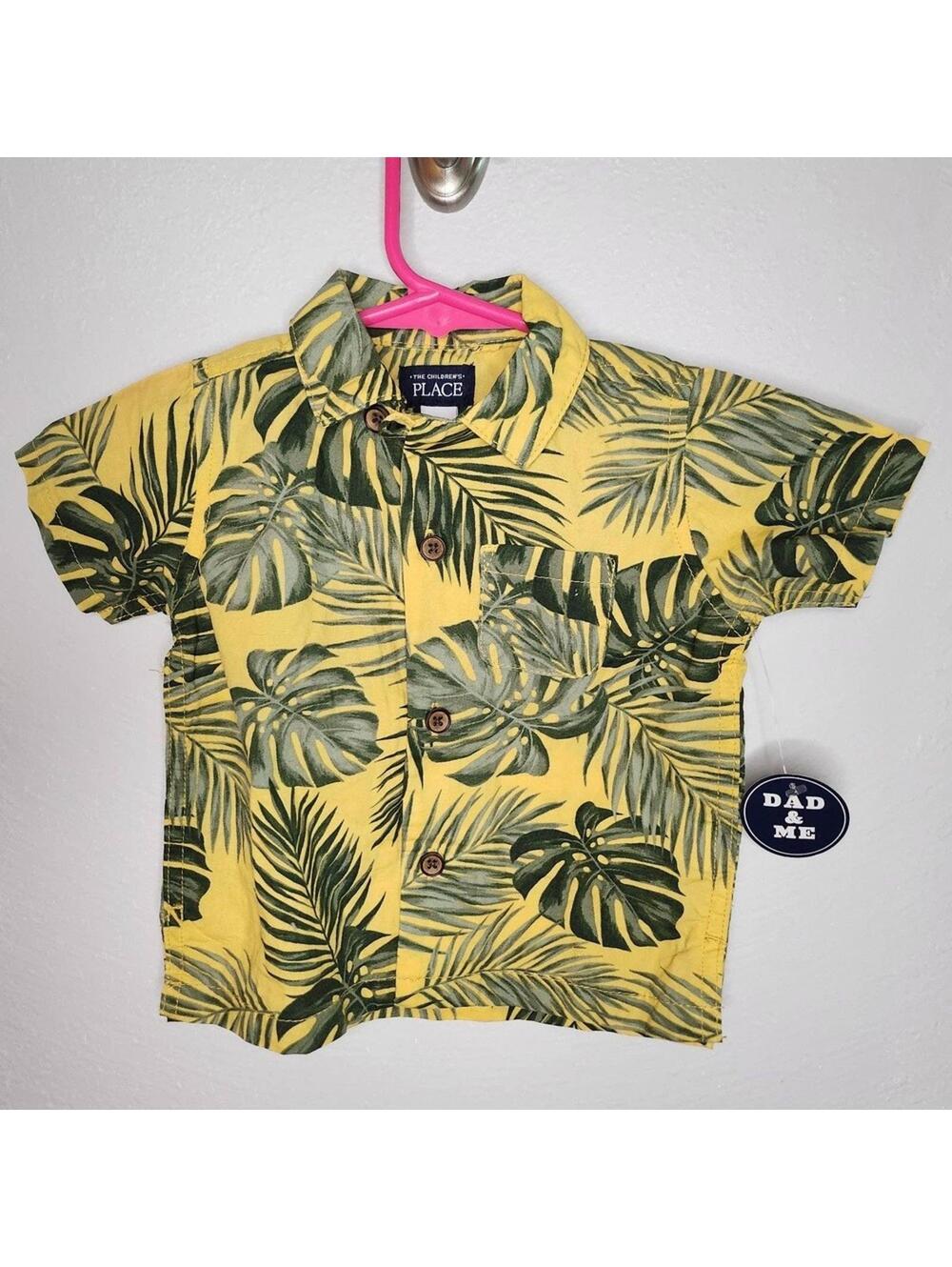 The Children's Place Baby Toddler Tropical Leaf Print Shirt 6-9 Month